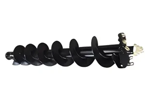 Hydraulic auger drill attachment for electric pole installation