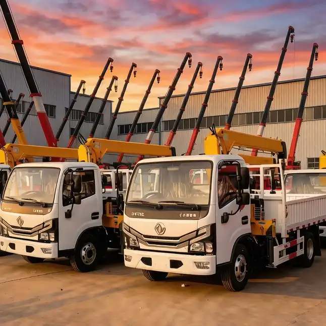 TS series telescopic boom crane performing precision lifting on a busy municipal construction site in Indonesia.