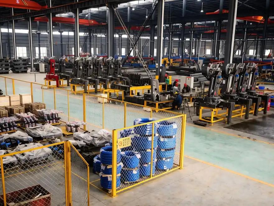 TERRA advanced manufacturing workshop featuring high-precision laser cutting for truck mounted cranes.