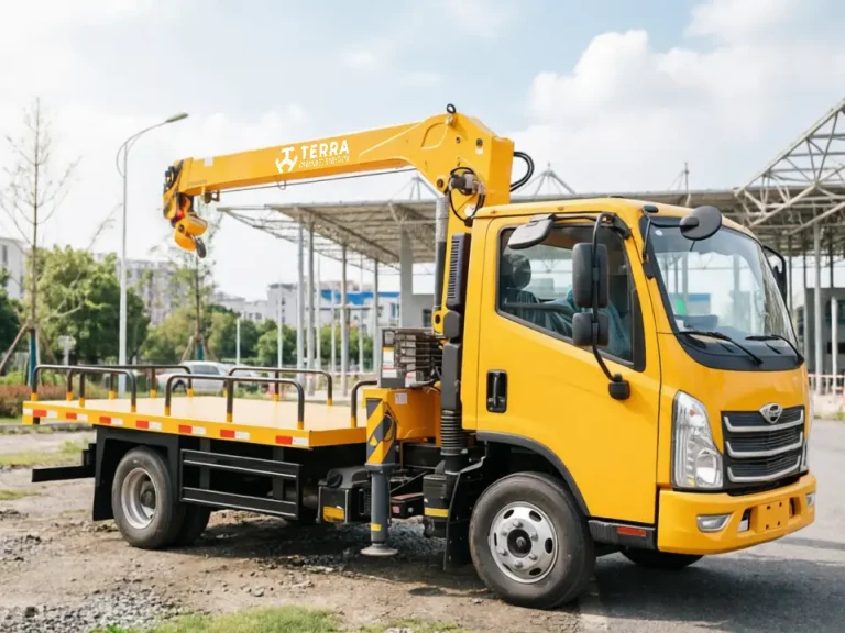 TS803 telescopic boom crane performing a 3.2-ton precision lift at an industrial site.