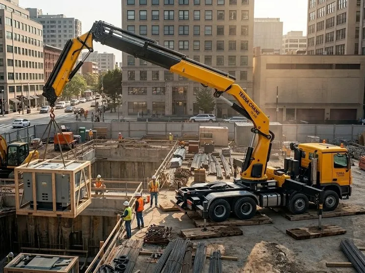15-30 ton knuckle boom crane for city work with HG70 steel and dual pumps Terra Crane