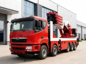 Heavy-duty wrecker tow truck integrated with hydraulic lifting crane for road recovery