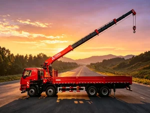 20-ton telescopic lorry crane mounted on heavy commercial chassis for urban construction.