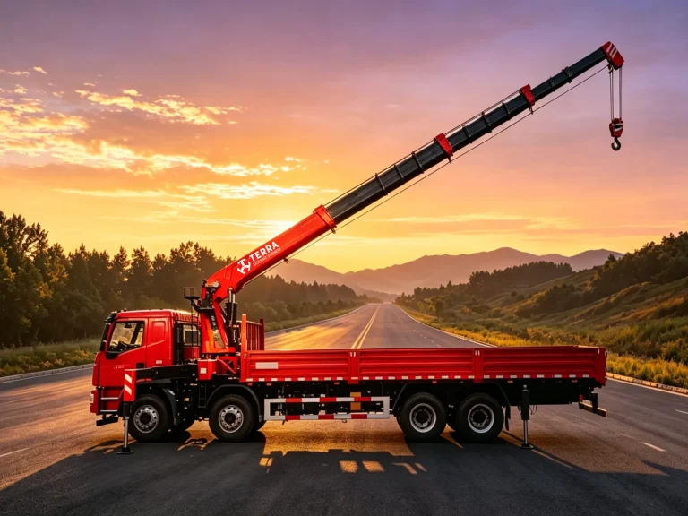20-ton telescopic lorry crane mounted on heavy commercial chassis for urban construction.